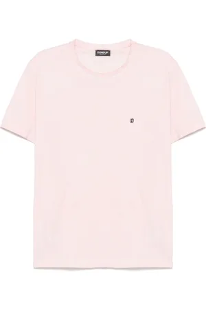 Dondup Top, Herre, Lyserød, M, Lyserød Logo Detalje T-shirts og Polos