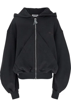 The Attico Sweathshirts & Hoodies, Dame, Grå, 2XS, Bomuld, Grå hættetrøje med logo bogstaver