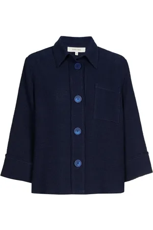 Marie Méro Jakke, Dame, Blå, 2XL, Blå Knappet Jakke