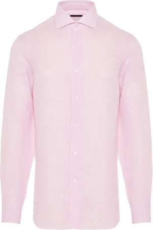 BARBA Skjorte, Herre, Lyserød, 3XL, Linned, Italiensk Linnedskjorte