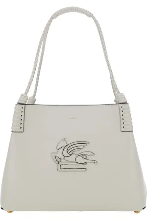 Etro Taske, Dame, Hvid, ONE SIZE, Uld, Hvid skuldertaske med Maxi-logo