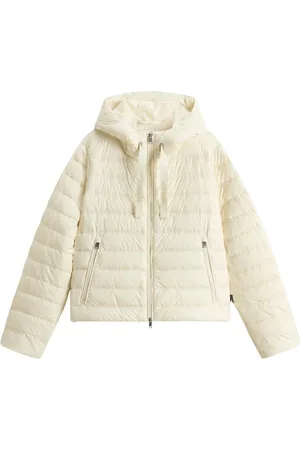 Woolrich Jakke, Dame, Hvid, S, Hvid Hættejakke med Dun