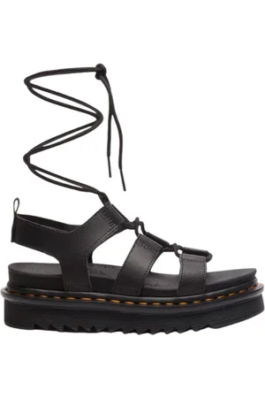 Dr. Martens Sko, Dame, Sort, 41 EU, Uld, Stilfulde lædersandaler til kvinder