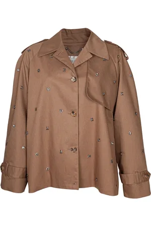 Golden Goose Jakke, Dame, Brun, 2XS, Bomuld, Krystalsten Bomuld Trenchcoat