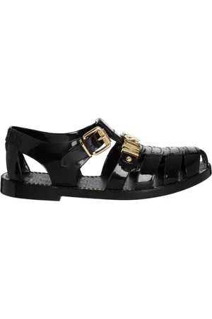 Moschino Sko, Dame, Sort, 37 EU, Uld, Justerbar Strop Jelly Sandaler Enkel Mønster