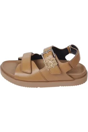 Tommy Hilfiger Sko, Dame, Brun, 40 EU, Læder, Sporty Lædersandal
