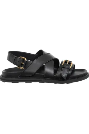 Moschino Sko, Herre, Sort, 43 EU, Læder, Justerbare spænder sandaler, ensfarvet