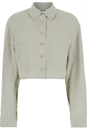Low Classic Skjorte, Dame, Grøn, M, Bomuld, Khaki Grøn Crop Skjorte med Lommer