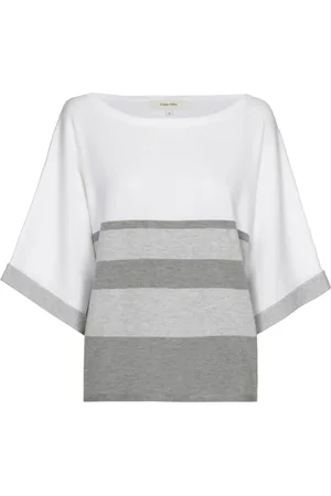 Marie Méro Strik, Dame, Flerfarvet, 2XL, Uld, Stribet Bådhals Pullover