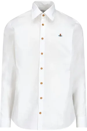 Vivienne Westwood Skjorte, Herre, Hvid, M, Bomuld, Hvid Logo Bomuldsskjorte
