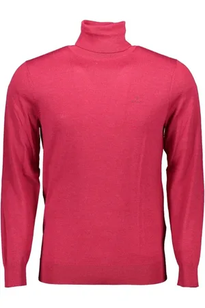 GANT Strik, Herre, Lyserød, XL, Uld, Rosa Uld Turtleneck Sweater Logo Detalje