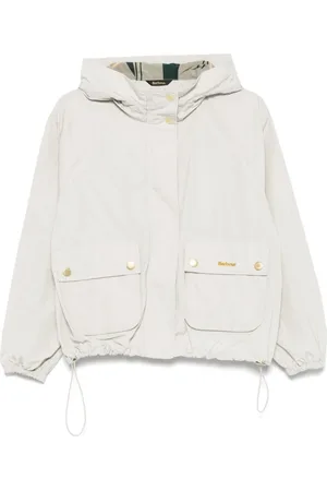 Barbour Jakke, Dame, Grå, L, Uld, Grå Jakke med Snørelås Hætte