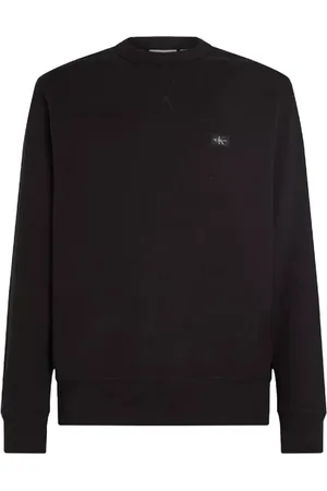 Calvin Klein Sweathshirts & Hoodies, Herre, Sort, XL, Bomuld, Sort Bomuldssweater Normal Pasform Rund Hals