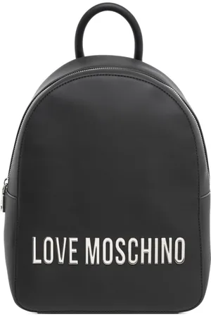 Moschino Taske, Dame, Sort, ONE SIZE, Uld, Stilfuld bogstavrygsæk med lynlåslukning