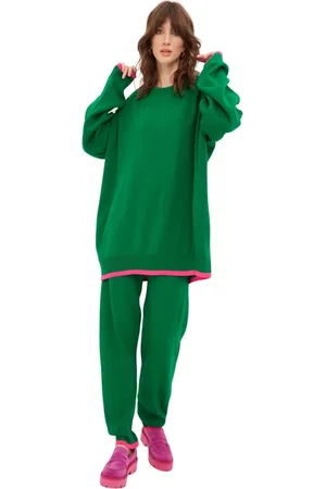 CESARE GASPARI Jumpsuits & Playsuits, Dame, Grøn, L/XL, Bomuld, Oversized Jogger sæt - Grøn