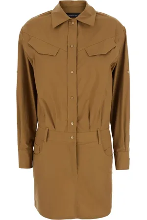 FEDERICA TOSI Kjole, Dame, Brun, XS, Uld, Brun Kjole med Lommer