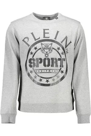 Philipp Plein Sweathshirts & Hoodies, Herre, Grå, S, Bomuld, Grå Bomuldssweater med Print