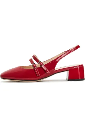 CESARE GASPARI Sko, Dame, Rød, 41 EU, Slingback Block Heels Pumps Marisol
