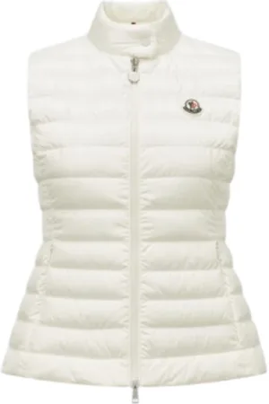 Moncler Jakke, Dame, Hvid, S, Nylon, Letvægts dunvest til kvinder