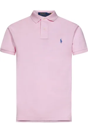 Ralph Lauren Top, Herre, Lyserød, 2XL, Bomuld, Polo T-shirt med Pony Broderi