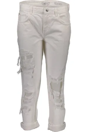 Guess Jeans, Dame, Hvid, W25, Denim, Hvid Denim Dame Jeans Distressed Logo