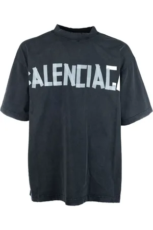 Balenciaga Top, Herre, Sort, L, Bomuld, Afslappet Bomuld T-Shirt til Mænd