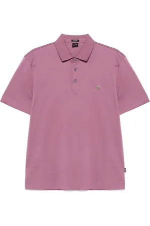 HUGO BOSS Top, Herre, Lyserød, L, Bomuld, Bomuldspolo med broderet logo