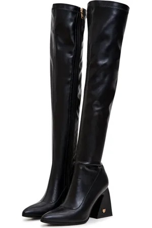 CESARE GASPARI Sko, Dame, Sort, 37 EU, Suede, Suede Over the Knee Støvler