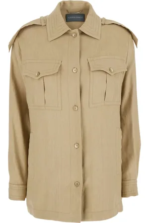 Alberta Ferretti Jakke, Dame, , XS, Linned, Linen Blend Stretch Jakke Kvinde