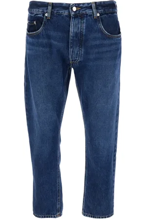 Icon Denim Jeans, Herre, Blå, W33, Denim, Blå Denim Fem Lomme Jeans med Logo Patch