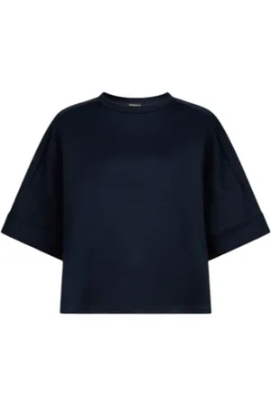 Dondup Top, Dame, Blå, M, Bomuld, Marineblå Oversized Crew-neck T-shirt