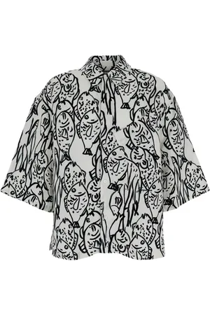 Jacquemus Skjorte, Herre, Hvid, M, Hvid Skjorte med Trykt Motiv
