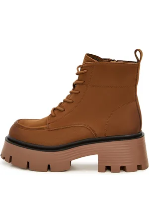 CESARE GASPARI Sko, Dame, Brun, 38 EU, Uld, Casual Platform Ankelstøvler