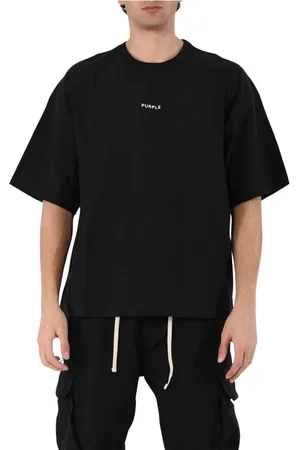 Purple Brand Top, Herre, Sort, M, Bomuld, Gotisk Buet Tee i Sort Jersey