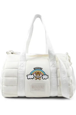 Moschino Home, unisex, , ONE SIZE, Bomuld, Ivory skiftetaske med Teddy Bear