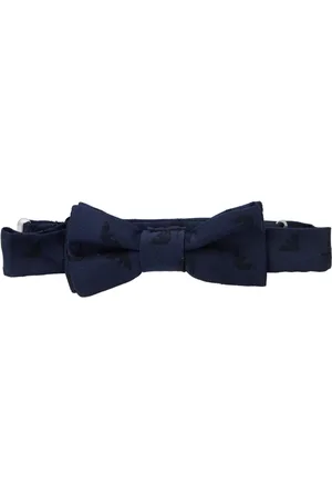 Emporio Armani Tilbehør, Herre, Blå, L, Blå sløjfe slips med rynke detalje