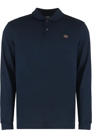 Paul & Shark Top, Herre, Blå, 3XL, Bomuld, Bomuld Polo Skjorte med Ribkanter