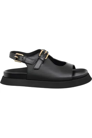 Moschino Sko, Dame, Sort, 36 EU, Læder, Justerbare spænder sandaler, ensfarvet