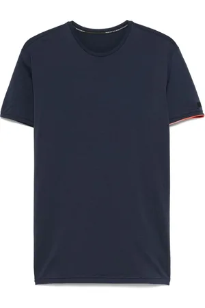 RRD Top, Herre, Blå, M, Blå Crew Neck T-shirt med Kontrast Trim