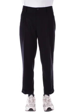 John Richmond Bukser, Herre, Sort, S, Bomuld, Sort Logo Front Zip Bukser