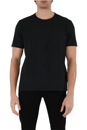 Dondup Top, Herre, Sort, L, Bomuld, Jersey T-shirt med lomme og rund hals