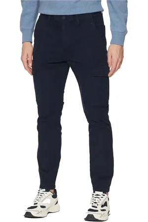 Tommy Hilfiger Bukser, Herre, Blå, W30 L34, Bomuld, Stræk bomuld chino bukser - Gulerod