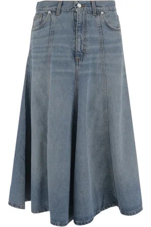 haikure Nederdel, Dame, Blå, W27, Denim, Denim Flared Leg Nederdel