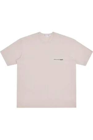 Comme des Garçons Top, Herre, Grå, XL, Bomuld, Logo Print Bomuld T-Shirt