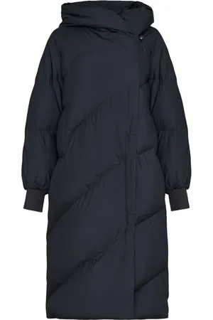CESARE GASPARI Frakke, Dame, Blå, L, Uld, Oversized Hood Quilted Puffer Coat - Blueberries