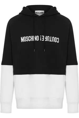 Moschino Sweathshirts & Hoodies, Herre, Sort, XL, Bomuld, Bomuldshættetrøje med logodetalje