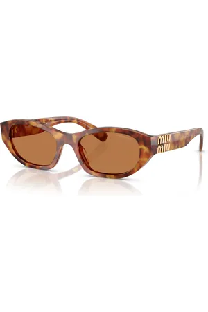 Miu Miu Tilbehør, Dame, Brun, 53 MM, Dame solbriller firkantet stil brun