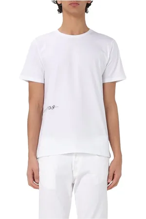Dondup Top, Herre, Hvid, XL, Bomuld, Bomuld Jersey T-shirt med Side Print