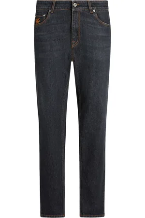 Etro Jeans, Herre, Blå, W36, Uld, Stilfulde Denim Jeans