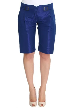 ERMANNO SCERVINO Shorts, Dame, Blå, XS, Uld, Blå Plisseret Bermuda Shorts